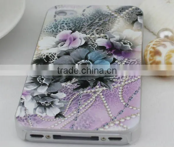 flower case for iphone 4 jeweled for iphone cases