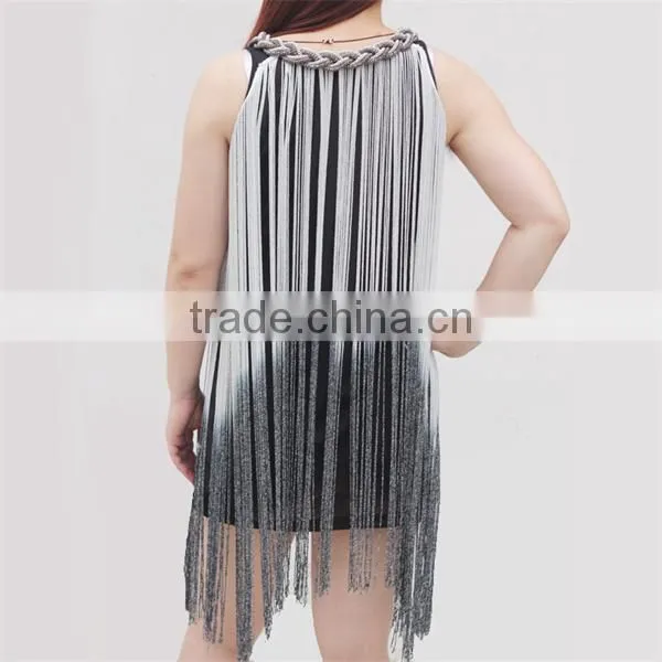 Best selling charming tie dye tassel dress