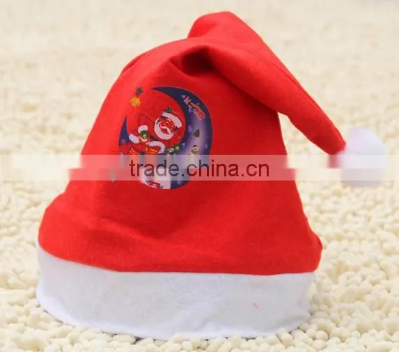 Custom Printing Christmas Hat Plush Christmas Hat in Stocks With Polar Fleece