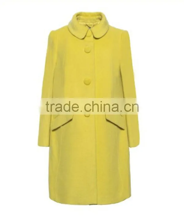 cute peter pan collar long sleeve formal long dress coats women