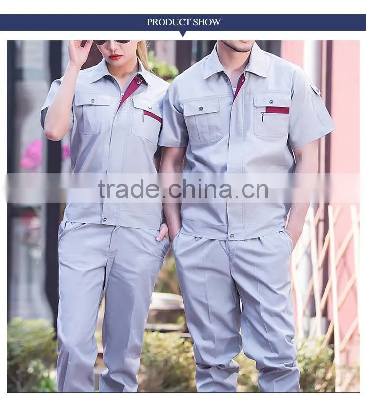 Short-sleeved Navy Blue Work Clothes Factory Workshop Suit