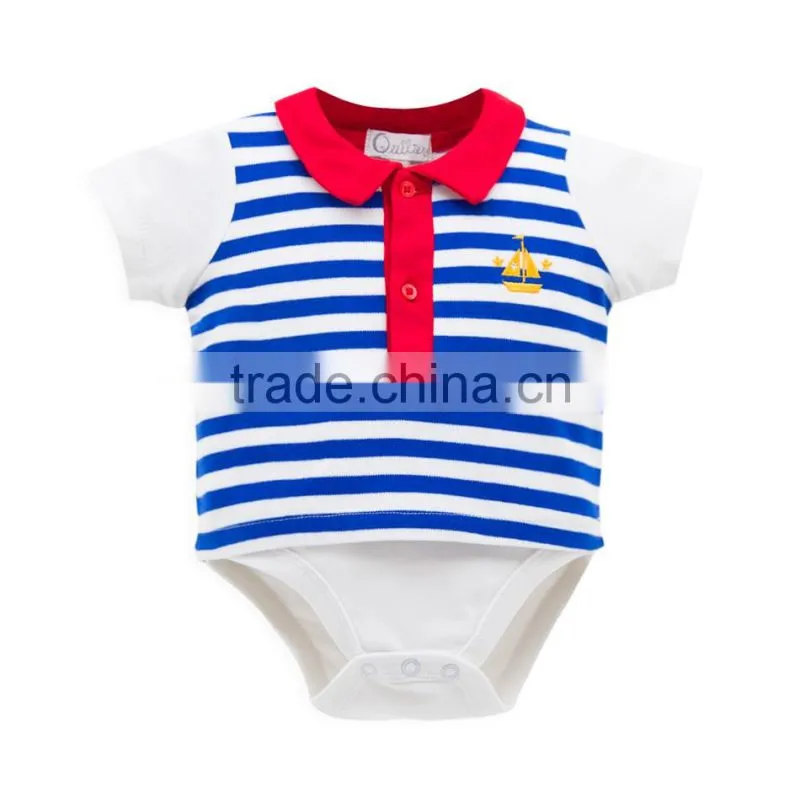 2016 Fashion Long Sleeve White Color Baby Boy Bodysuit Gentlemen Style With Fake Vest Baby Clothing Baby Garment