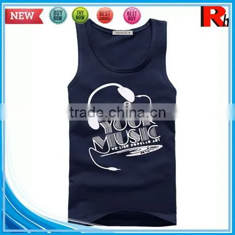 Alibaba china custom wholesale men polyester screen printed loose fit sports tank tops