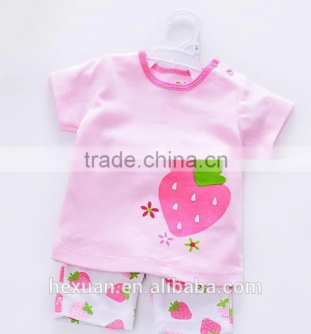 OEM factory or 10 stocked designs 100% cottonSummer&Autumn newborn baby clothing set