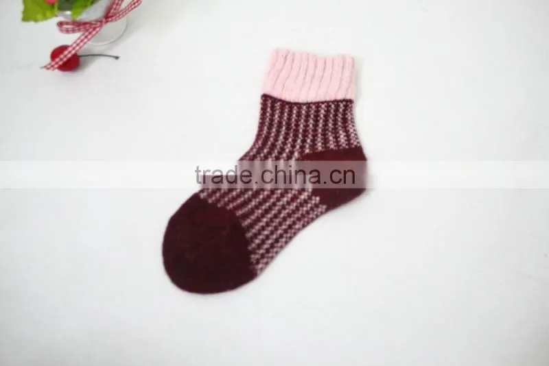 China supplier customized winter child baby colorful rabbit wool tube socks