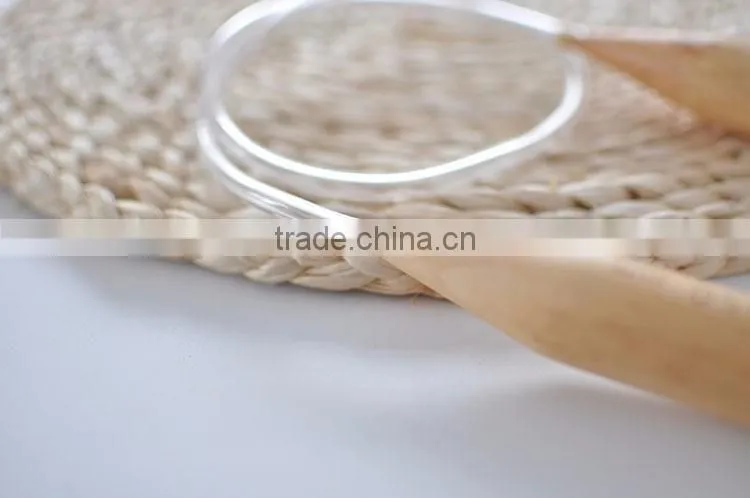 New Design 25mm 80cm Length Plastic Circular Wooden Knitting Needle