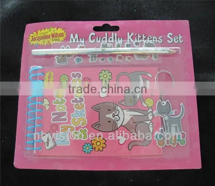 keyring and notebook kids stationery set