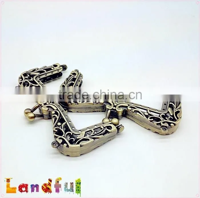 10.5cm M shape Antique Bronze Handmade Kiss Lock Handbag Clutch Frame