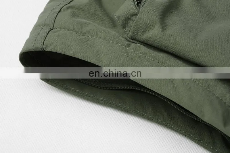 Warmable outdoor wear detachable sleeve camping hiking windbreak jacket