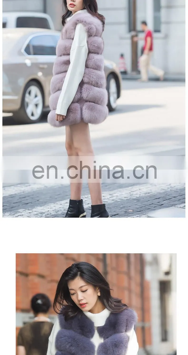 2016 Top Fashion Winter Warm Vest Wholesale Custom Real Fur Vest Fox Fur