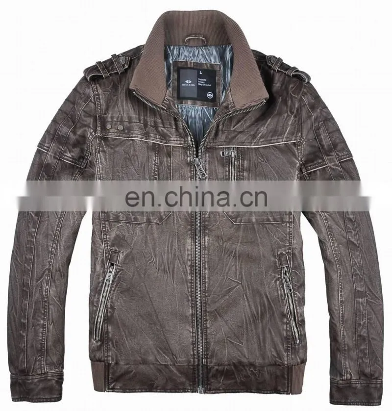 2015 hot sale special pu leather jacket men with reasonable price