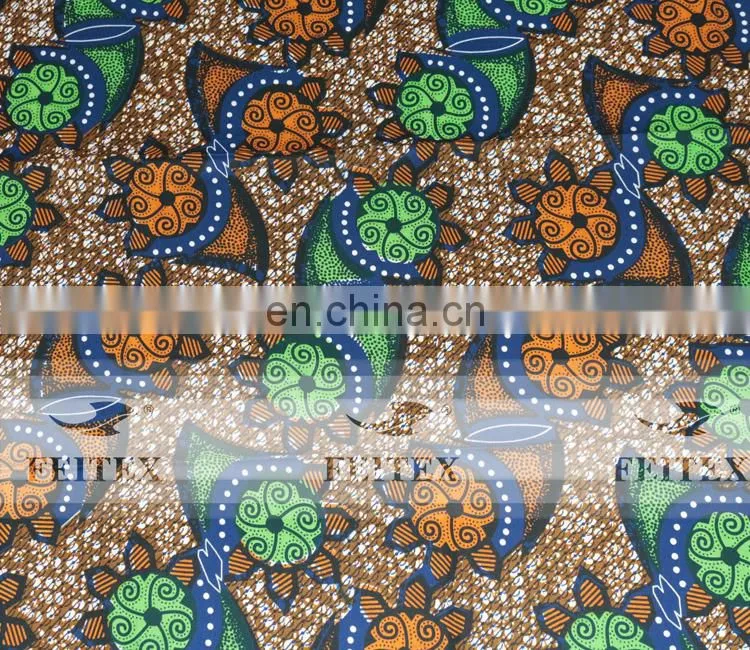 Hot selling Hollandais Wax african real wax in woven fabric factory price FEITEX