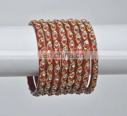 Beautiful White Crystal Studded Glass bangles