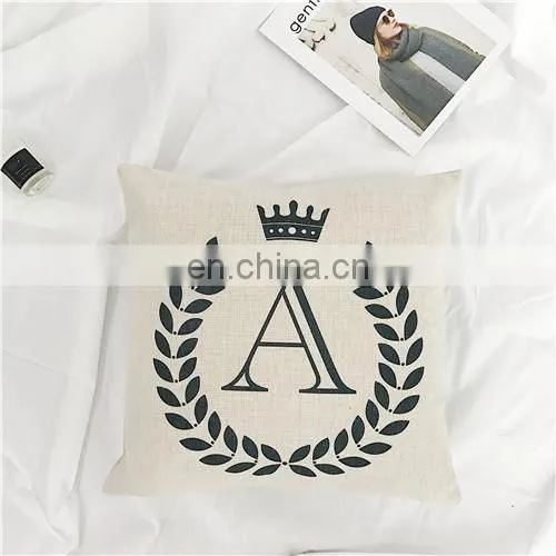 The letter Cotton Linen Plain Custom Printing Cushion covers