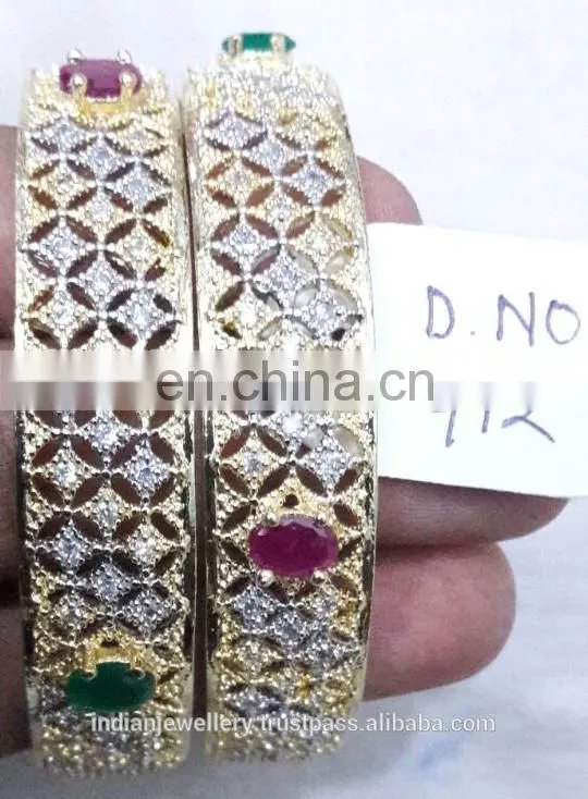 cz stone jewelry bangles exporter, bridal zircon bangle manufacturer