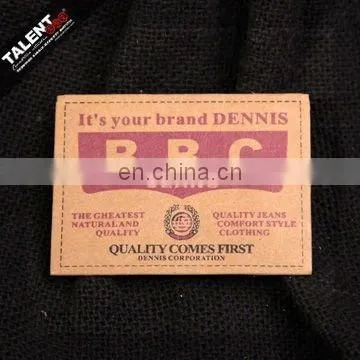 kraft-wash-paper denim leather label patch