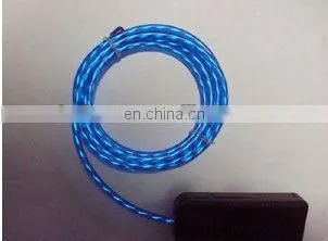 CE RoHS approved led lighting el wire for visible charging cable chasing EL wire