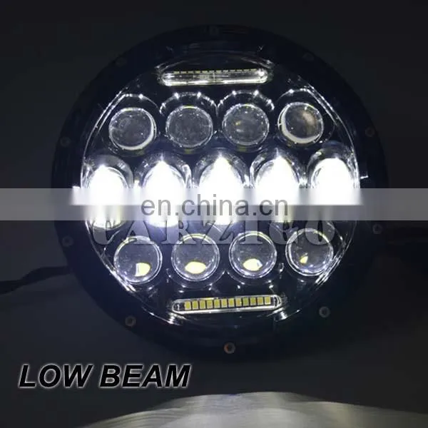 czg-775 assembly conversion kit housing black projector 7 inch 75w led round headlight for universal cars for harley motorcycles
