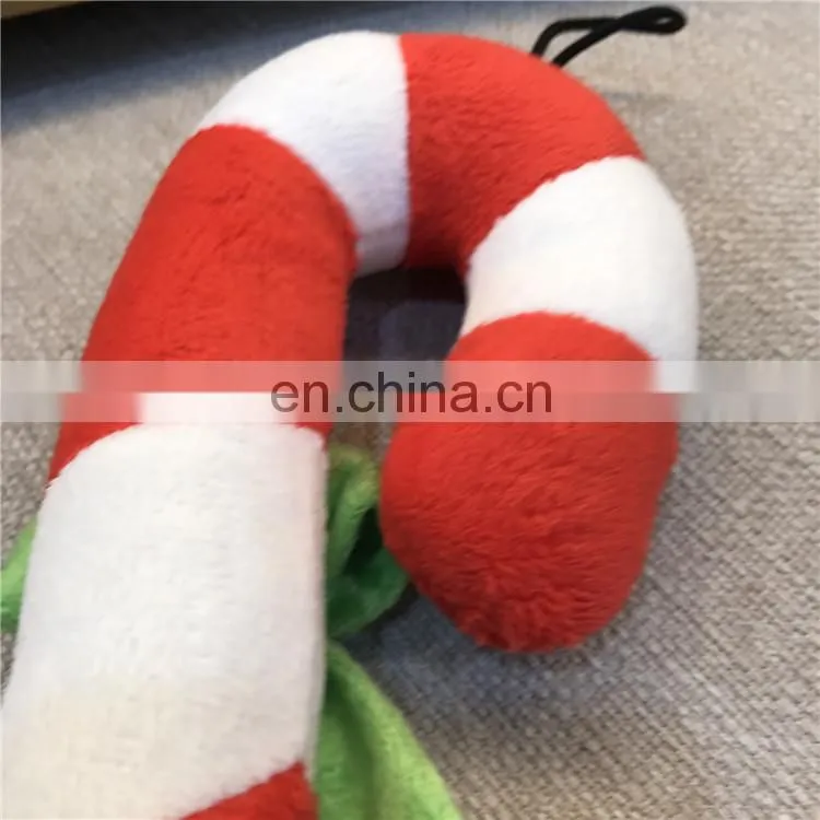 Teddy puppy molar bite-resistant Christmas candy cane dog toy squeaky pet christmas toy