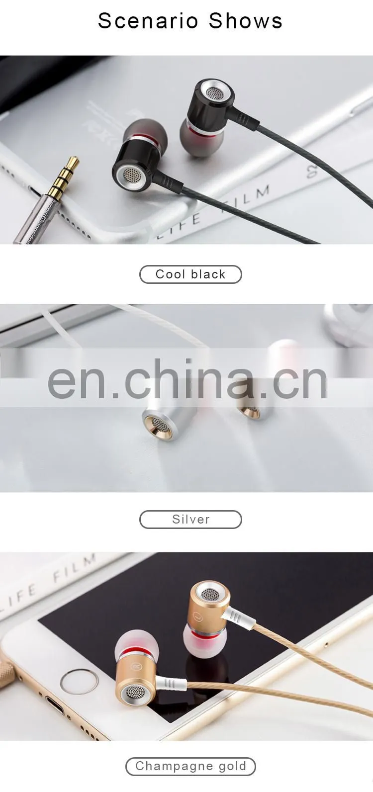 YooType Professional Factory Mobile Phone metal earphone