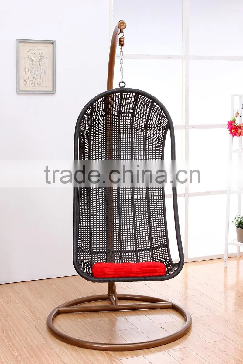 black pe ratten swing power coated frame patio furniture swing