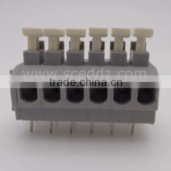 Pitch 3.81mm PCB Spring Screwless Terminal blocks with push button hot sale
