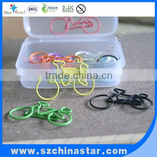 Novelty red color bike clip by PET coated iron wire