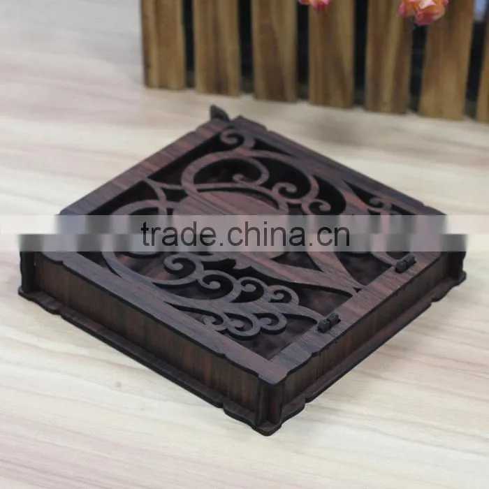 New design Material vintage style wedding invitation wooden box