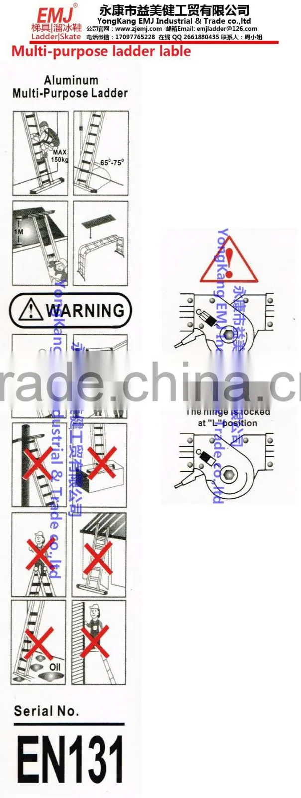 Multi-function ladder 4X3 with Big Hinge
