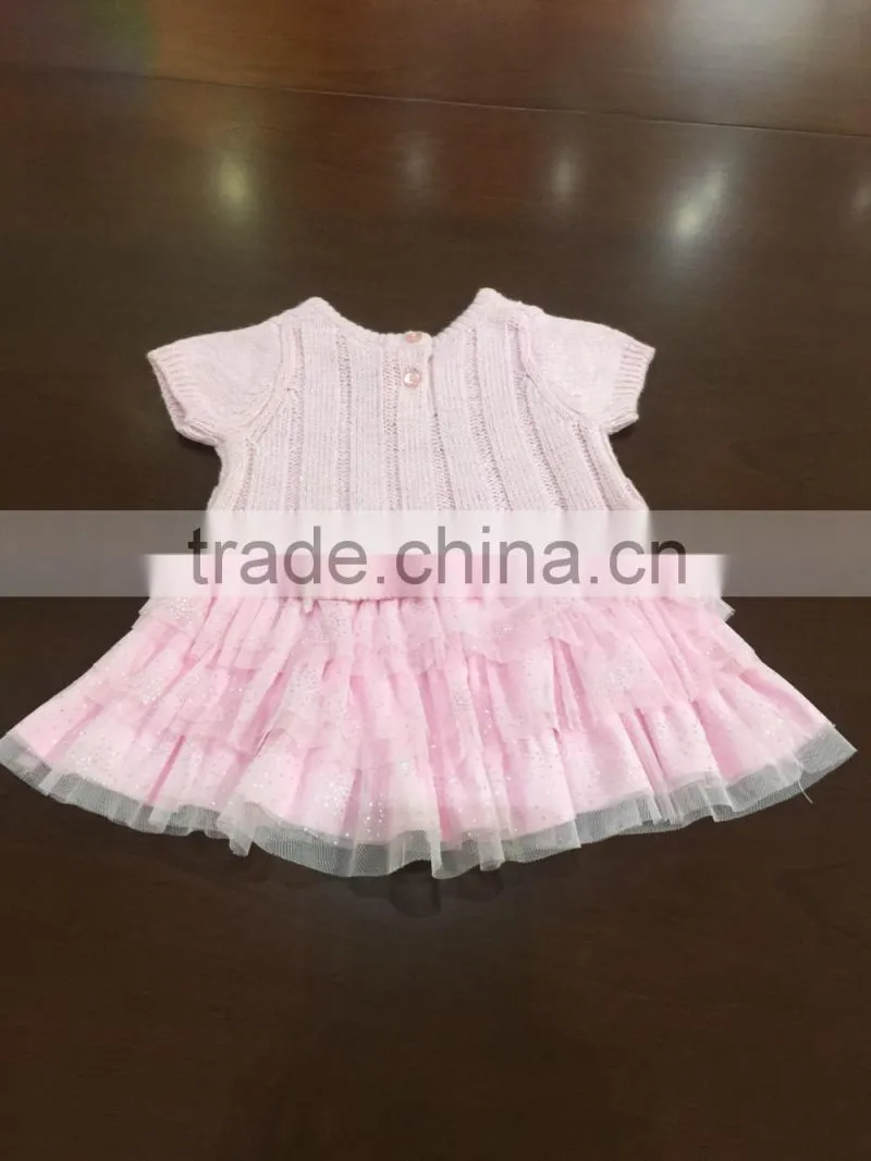 New Fashion pink Sweater pink dress Designs for girl baby