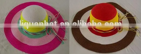 ladies fashion summer straw striped straw beach hat