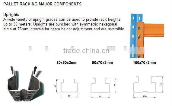 ISO material steel Q235 B hot sale heavy duty pallet rack