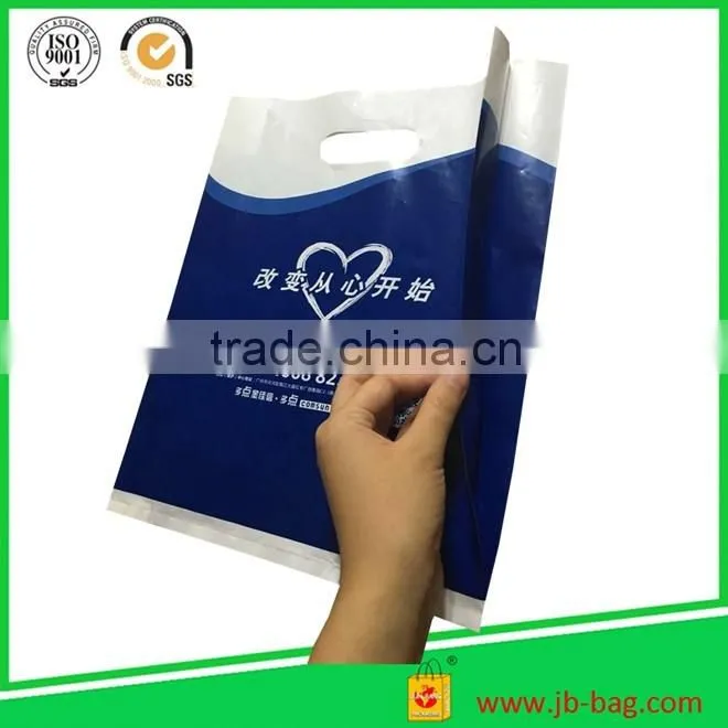 Thick Plastic CLEAR Frosty Die Cut Handle Frosted Gusset Bag customized