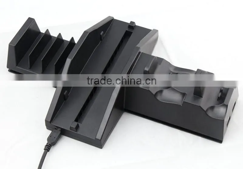 For PS4 Gamers Disk Tower and dual Charger dock with cooling fan