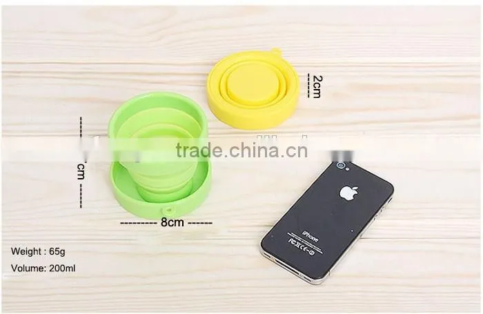 2016 Popular Eco-friendly Silicone Collapsible Travel Cup