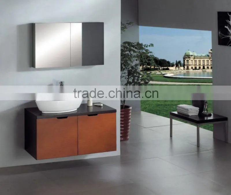 Wall Mounted Single Sink Bathroom Vanity with Mirror Cabinet