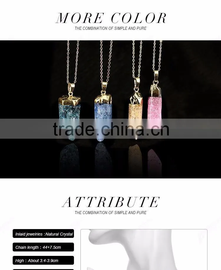 Nice irregular shaped blue stone necklace, natural stone statement necklace