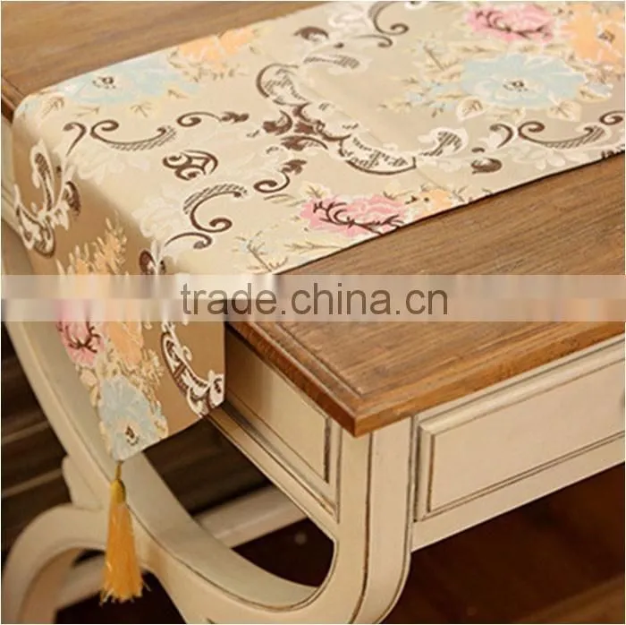 33*200cm new design european rose elegant satin table runners