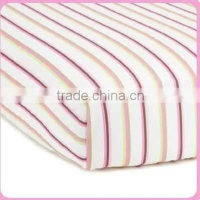 100% cotton printed baby crib fitted sheet