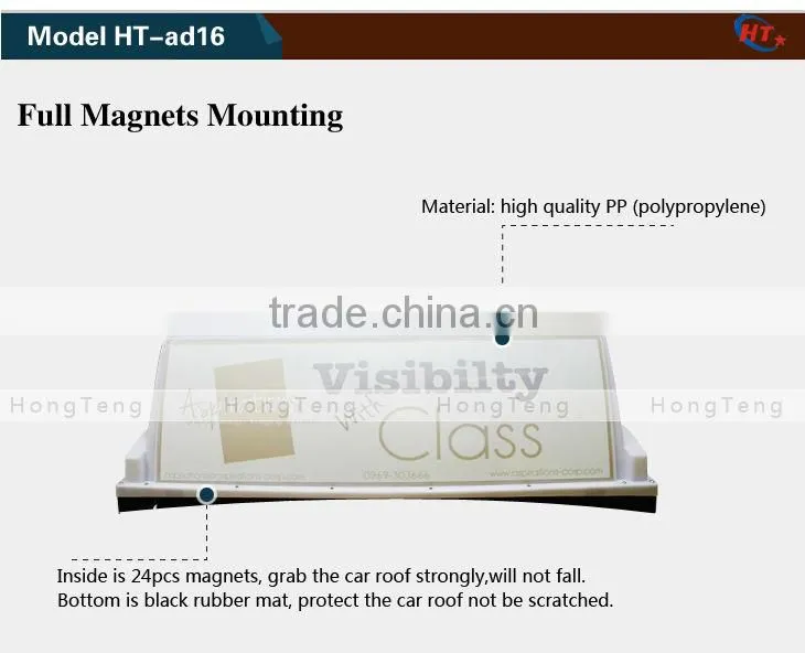 2015 High brightness taxi roof top advertising signs