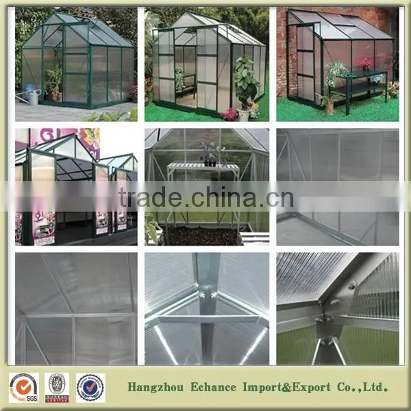 Outdoor greenhouse plastic film aluminum alloy frame with five rooms for flower plant