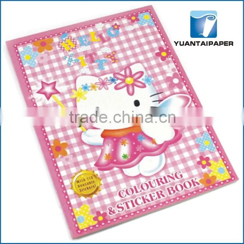 Staple binding coloring book & sticker book for children
