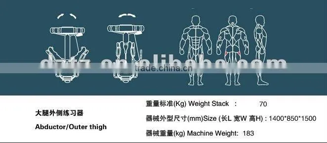 best selling Abductor Outer Thigh/ strength fitness equipment / body building Equipment TZ-6033