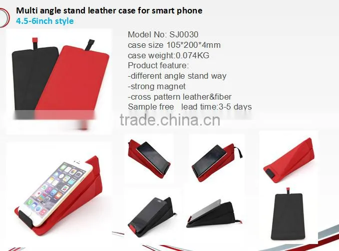 New arrival Multi angle stand leather case for smart phone