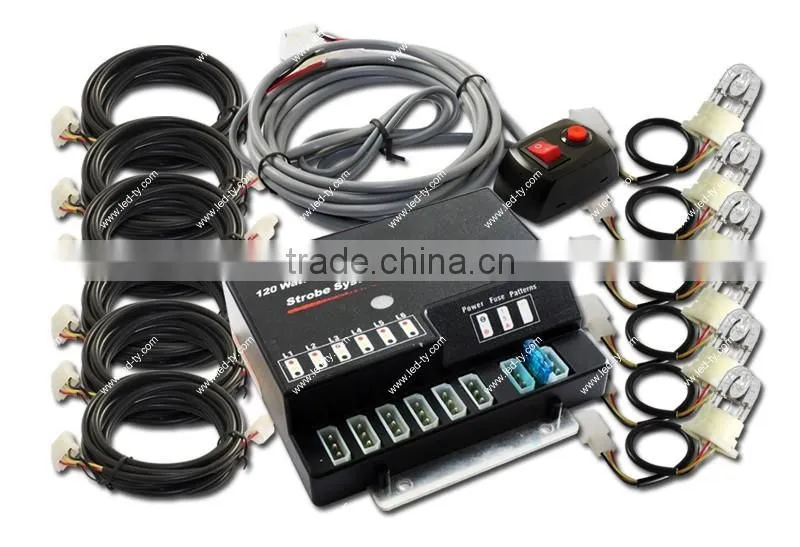 120W 6 HID Bulbs Hide-A-Way Emergency Strobe Light System