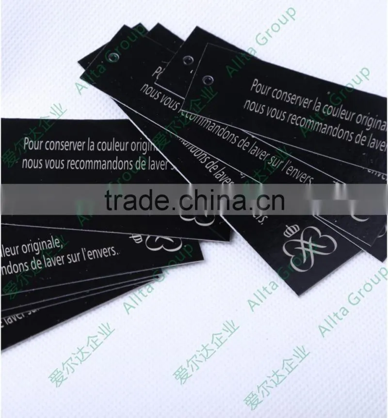 Hot sale direct factory custom bright pink color paper hang tags for women jeans sportswear