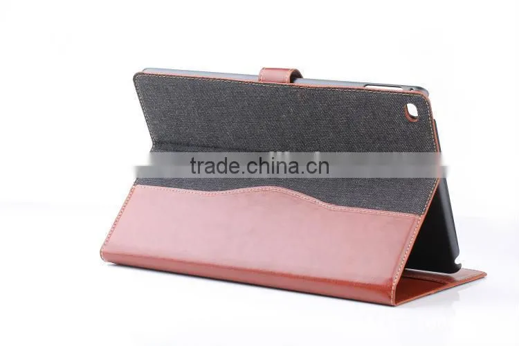 Genuine PU leather Flip stand smart Cover For iPad Air 2 iPad 6 with button close