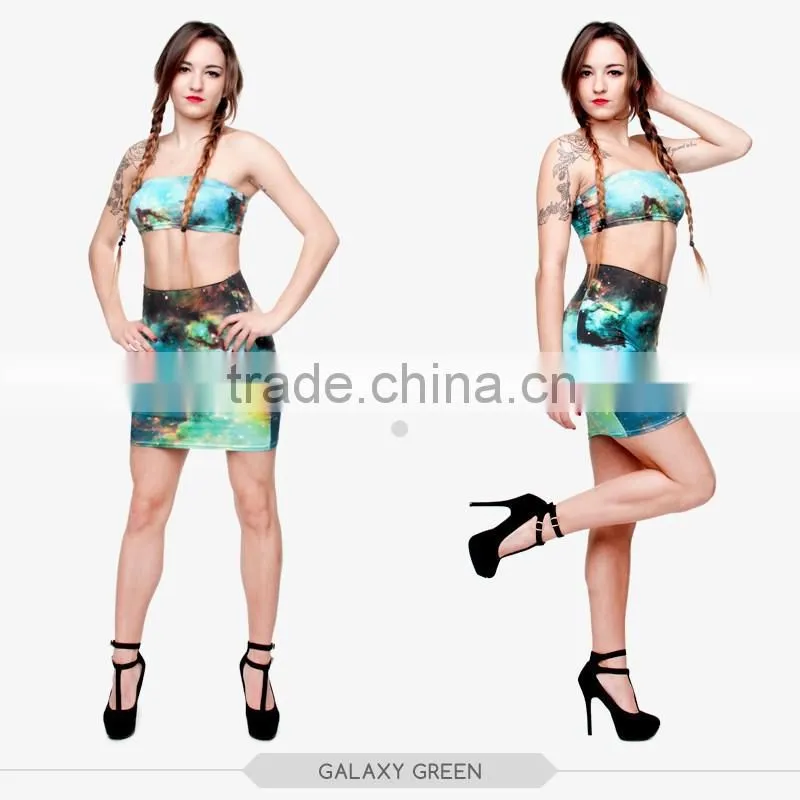 Women ladies hot summer sexy girls tight slim mini skirt high quality 3d digital full print custom hot sale tube stretchy skirt
