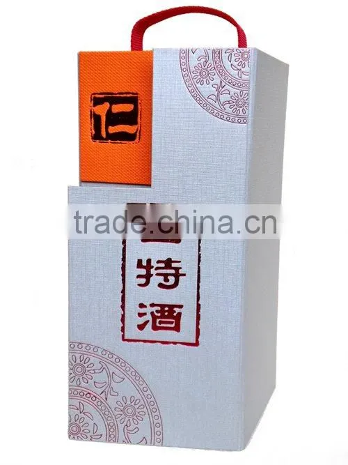 Paper wine storage box with handle