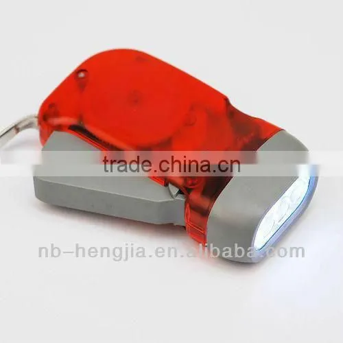 Hand pressure dynamo flashlight torch 3 led emergency flashligh light